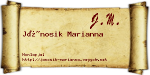 Jánosik Marianna névjegykártya